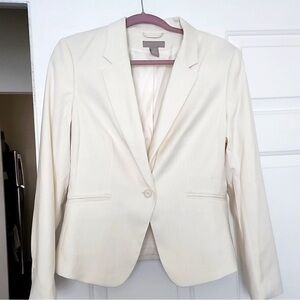 H&M Cream Tailored Blazer with Notched Lapel